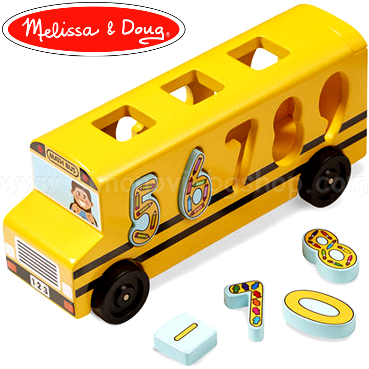 Melissa & Doug Wooden bus with built-in numbers 19398