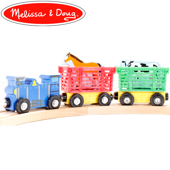 * Melissa & Doug tren de lemn Farm Animal Train 10644