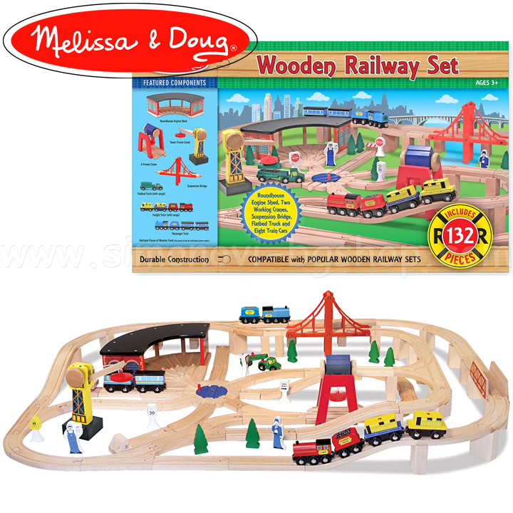 * Melissa & Doug piese de tren din lemn 132 10 701