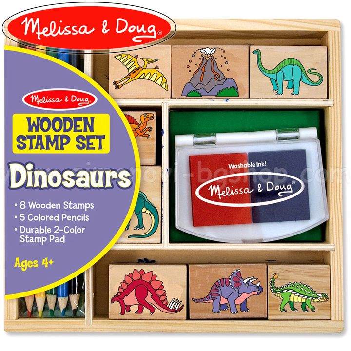 * Melissa & Doug ștampilele din lemn dinozaurii 11633