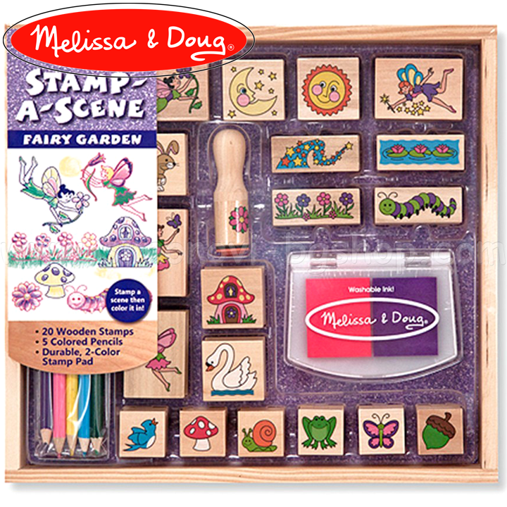 * Melissa & Doug timbrele din lemn pentru gradina Fairies 12424