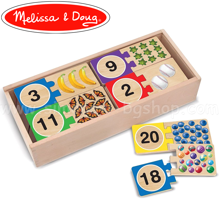 * Melissa & Doug puzzle din lemn cu cifre și imagini 12 542