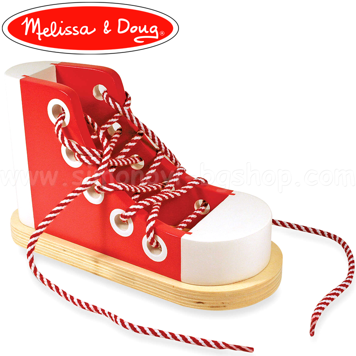 * Melissa & Doug pantofi de lemn cu dantele 13.018