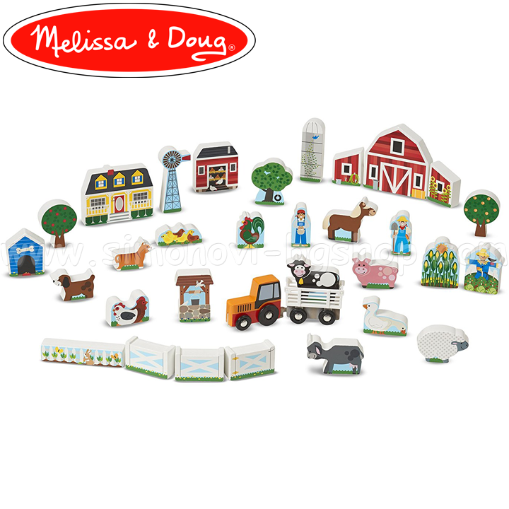 * Melissa & Doug Wooden Farm with 14800 Tractor