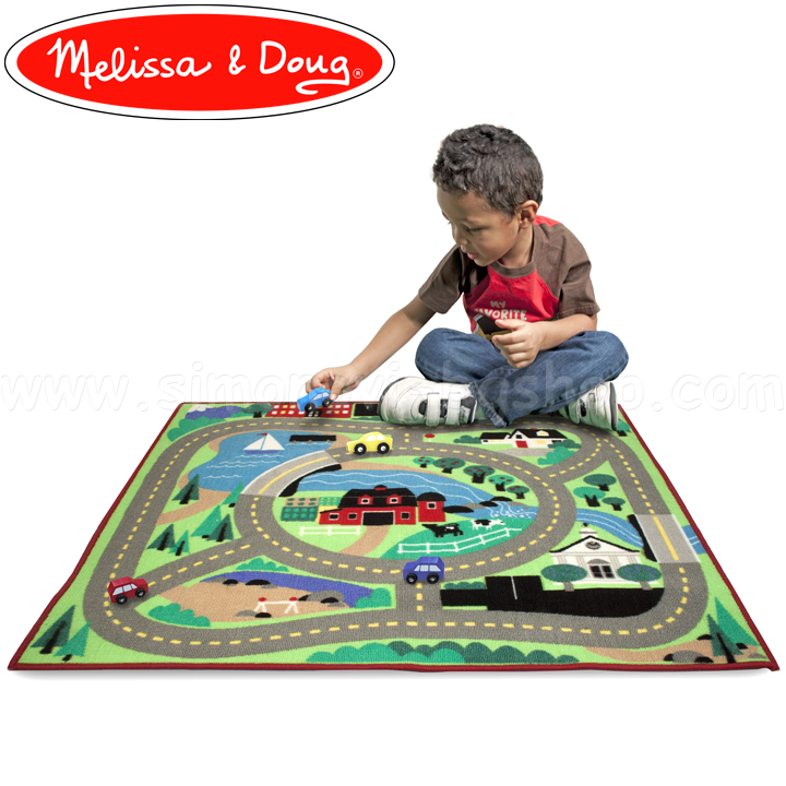 Melissa & Doug mat cu căruțe de lemn Suburbie 19400