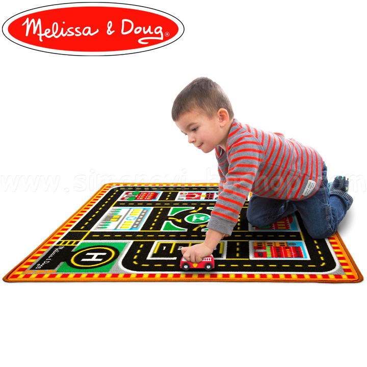 Melissa & Doug mat cu căruțe de lemn Circuit 19401Melissa & Doug vehic