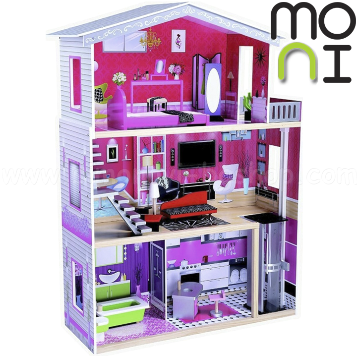 * Moni Wooden dolls house with lift ISABELLA 4118