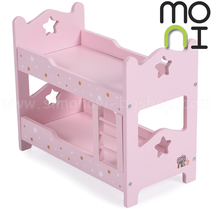 * Moni Wooden Doll Bunk Bed in Pink A003