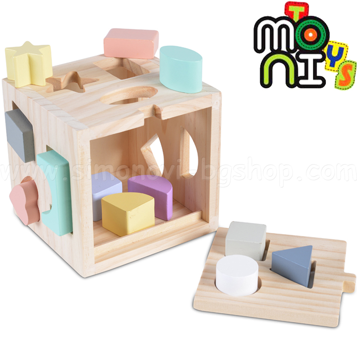 Moni Toys Wooden cube sorter 15cm 2540