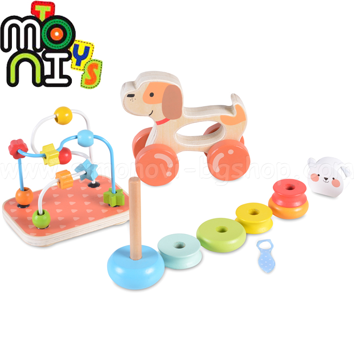 Moni Toys Wooden set with toys 2203