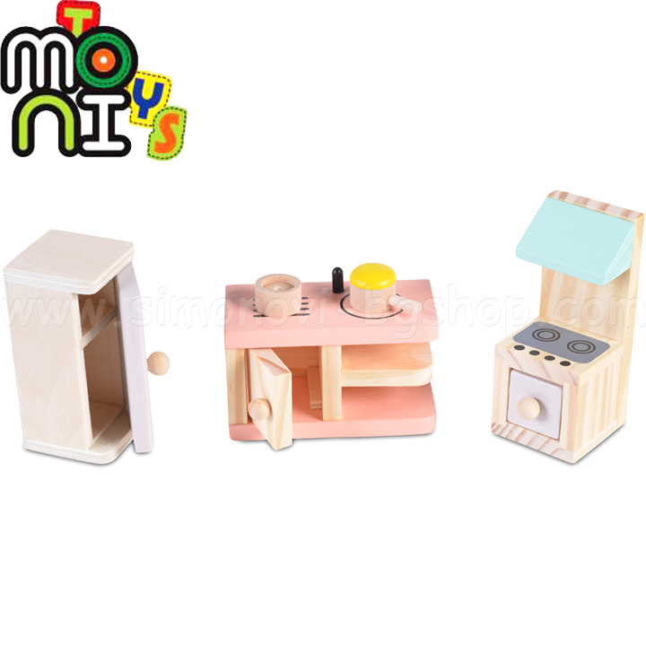 Moni Toys Wooden doll house furniture - kitchen 4013