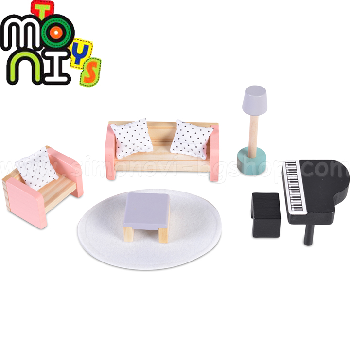 Moni Toys Wooden furniture for a doll's house - living room 4011