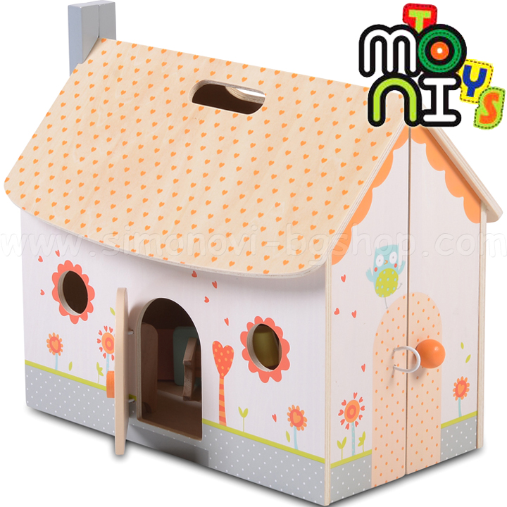 Moni Toys Wooden folding dollhouse 4139