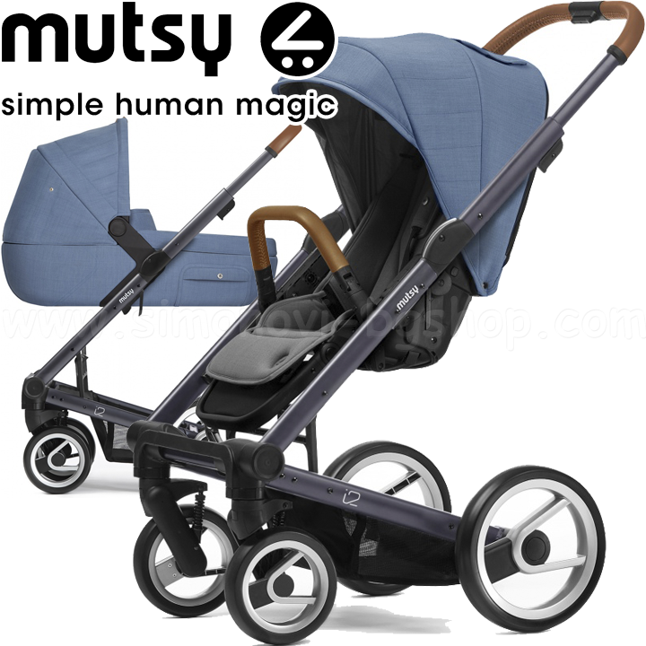 Mutsy 2in1 i2 Heritage Dark Grey Bright Blue
