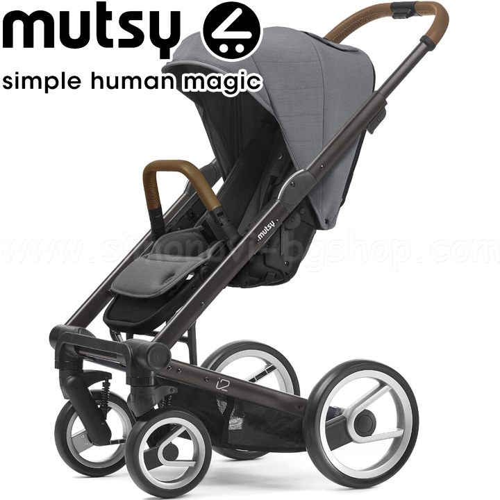 Mutsy Stroller i2 Heritage Black Brown Concrete