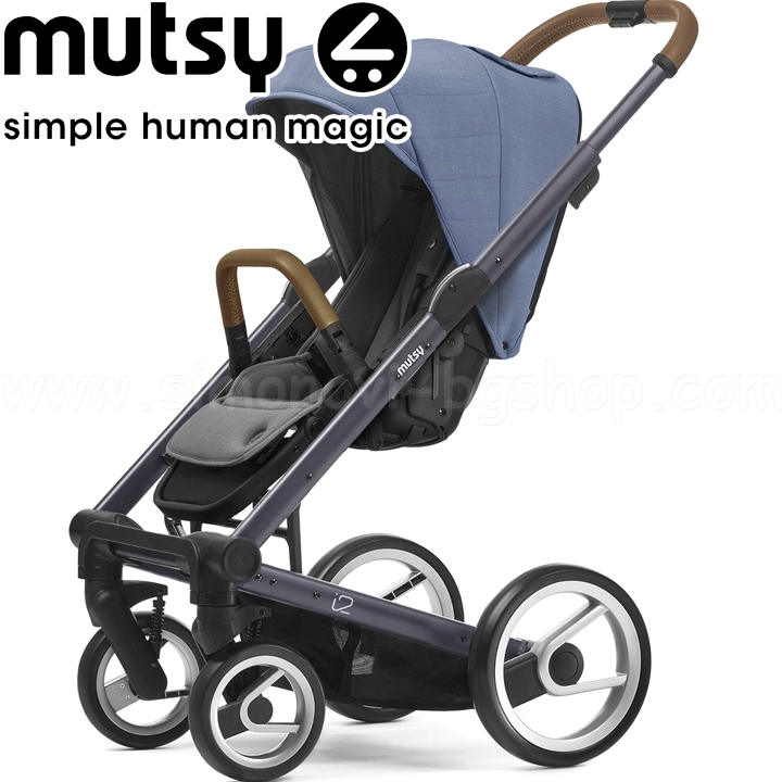 Mutsy Stroller i2 Heritage Dark Grey Bright Blue