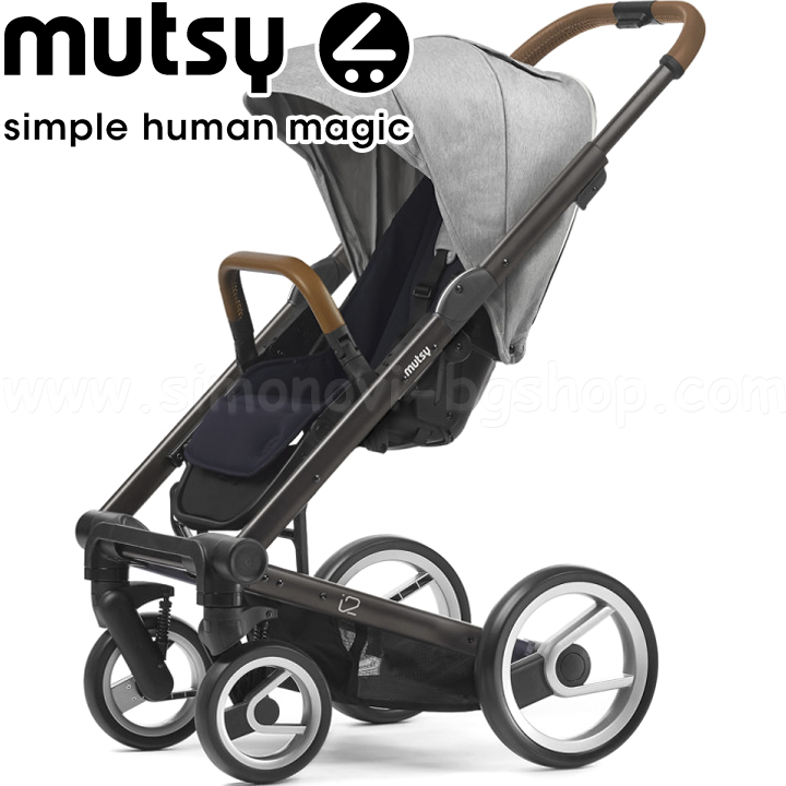 Mutsy Stroller i2 Pure Black Brown Fog