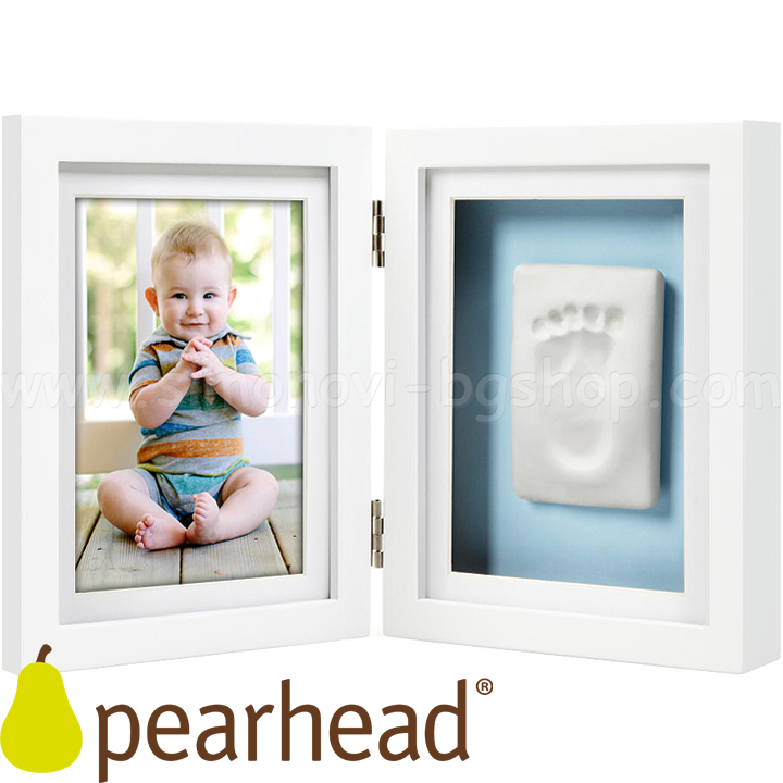 Pearhead Luxury picture frame and footprint Baby Prints White 21413