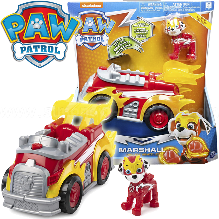 * Paw Patrol Mighty Pups Super Paws Fire Truck with Marshall Figurine 6053026