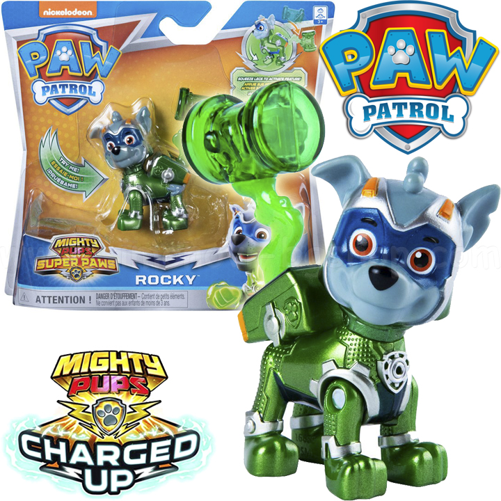 Paw Patrol Mighty Pups Puppy Rocky 6052293