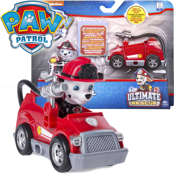 Paw Patrol Ultimate Rescue Mini Fire Car with Puppy Marshall 6044194