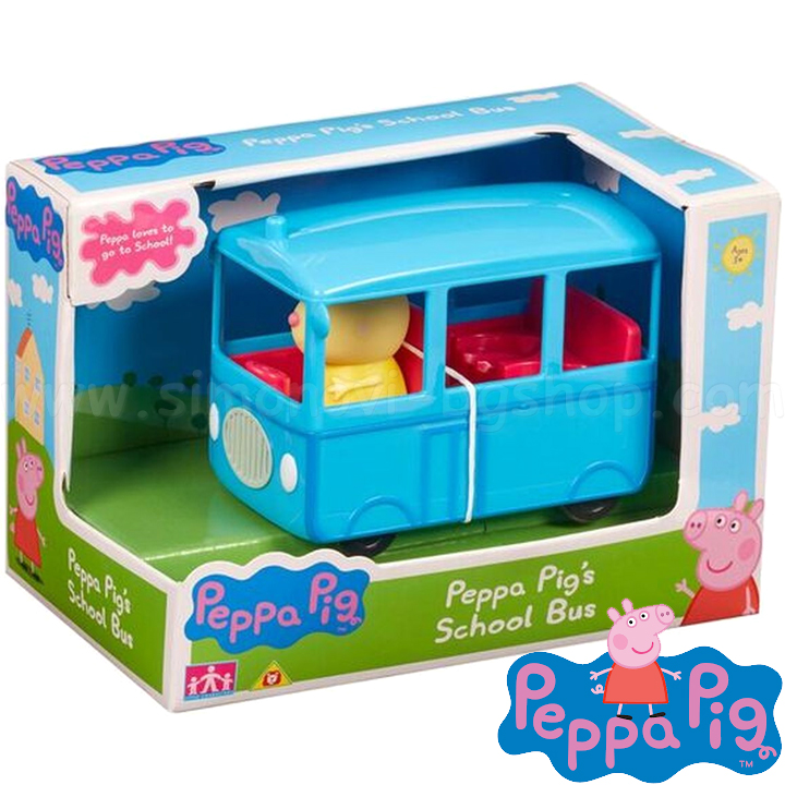 Figurină Peppa Pig cu autocarul școlar TO6495