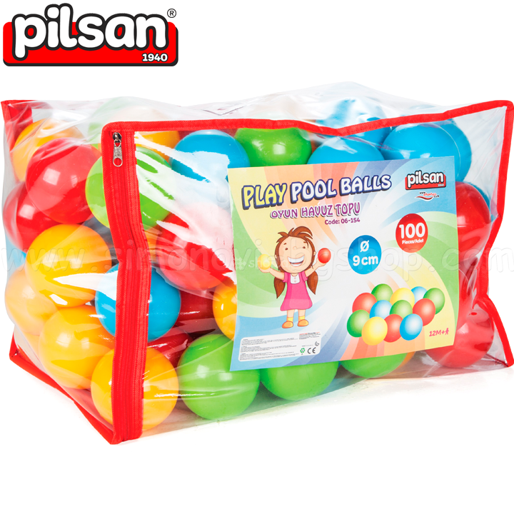 Pilsan Colored balls for playing 9cm. 100 pcs. 06154