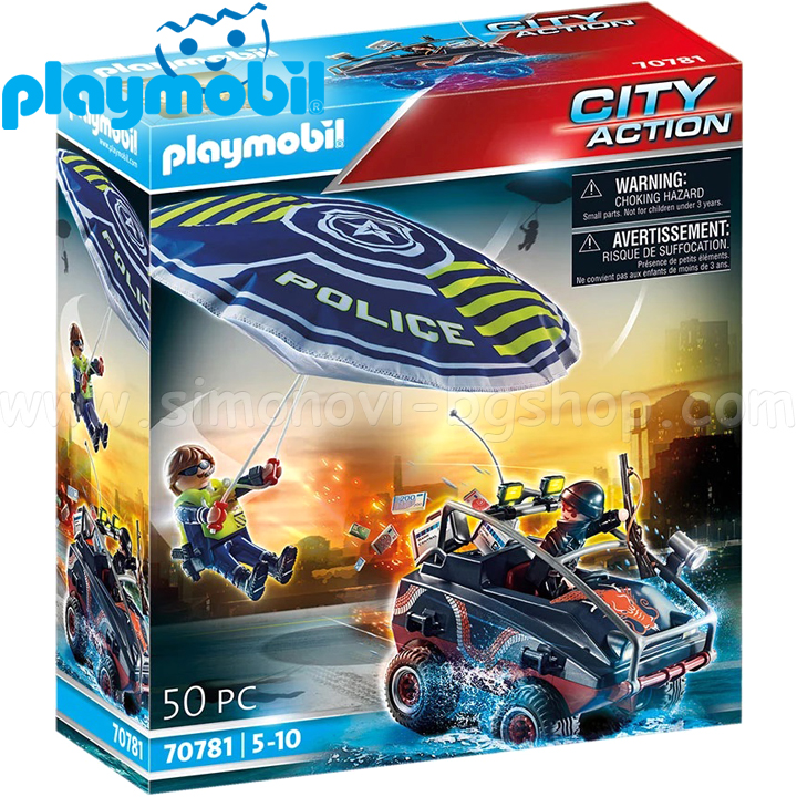 Playmobil City Action Parașuta poliției cu mașină 70781