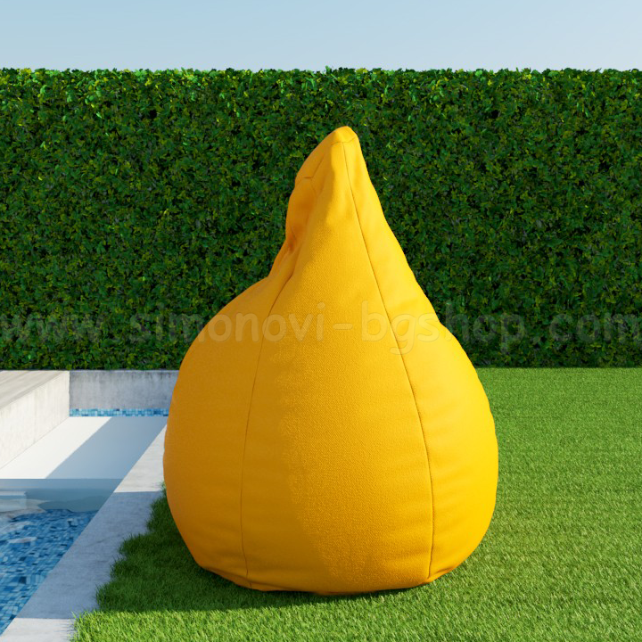 * Large Pear POOF with waterproof damask Yellow 502