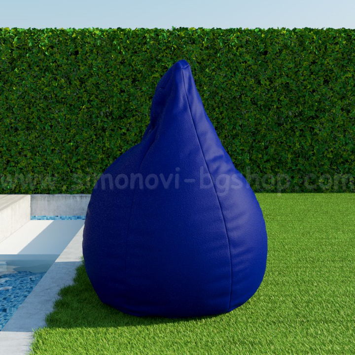* Large Pear POOF with waterproof damask Graphite 514