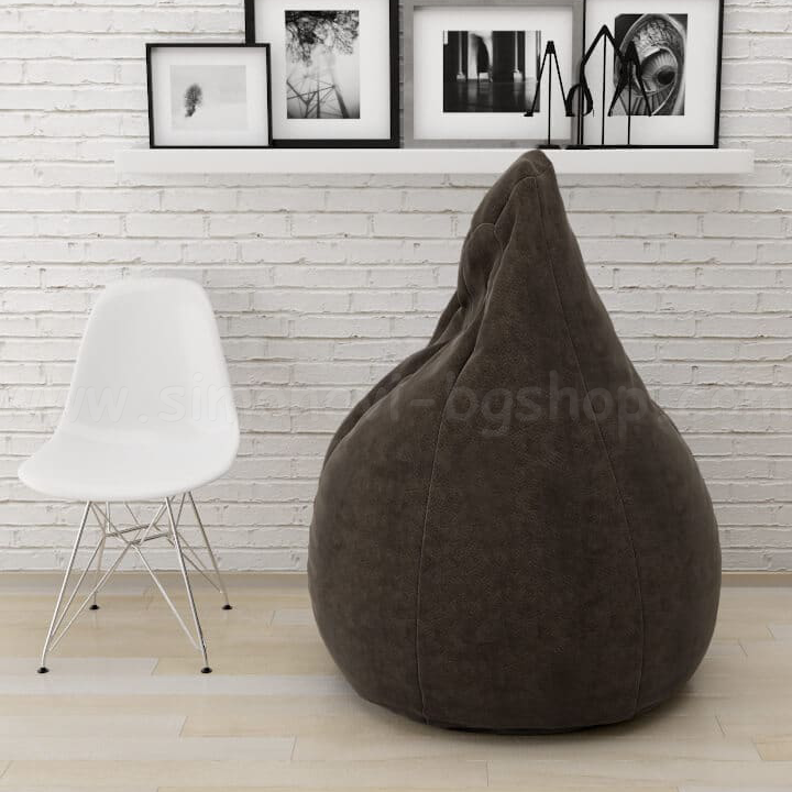 * Poof Large pear with damask LUX CoffeeEL-03