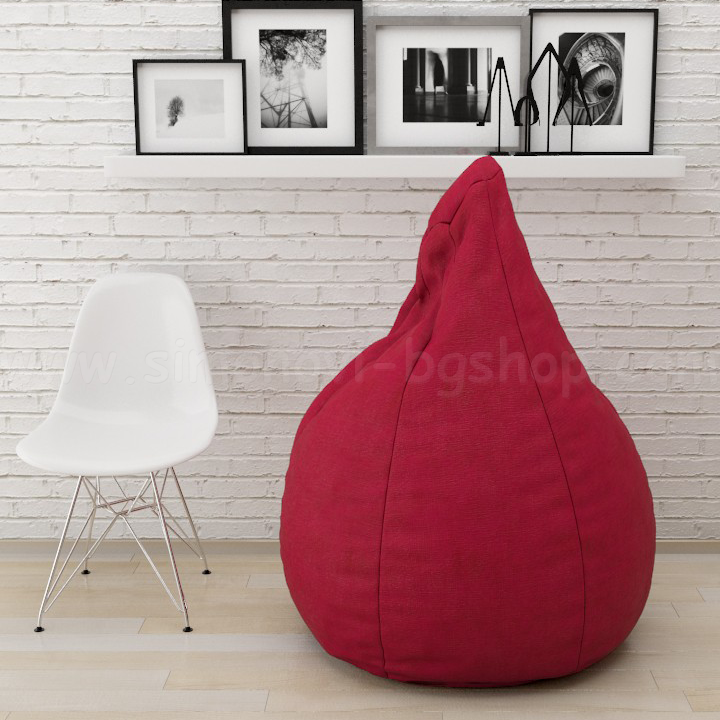 * Poof Large pear with damask LUX BordoT-406