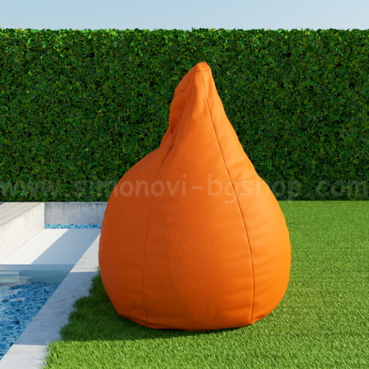 * Large Pear POOF with Orange 501 waterproof damask