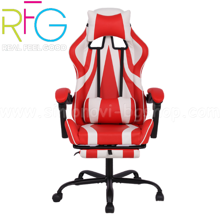 * RFG Ergonomic gaming chair "Max Game" made of eco-leather Red/White 4010200085