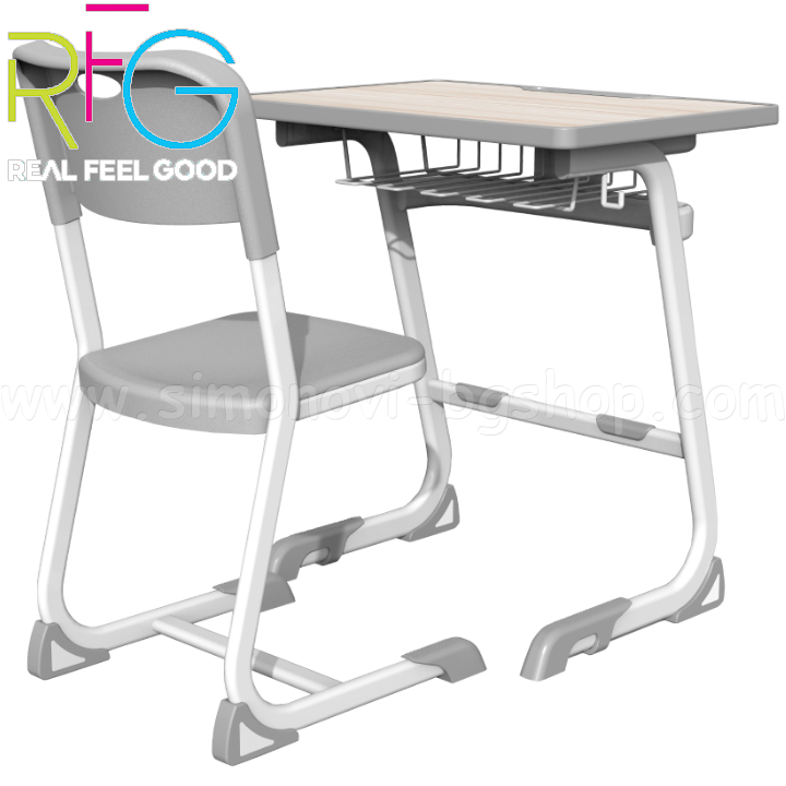* RFG Student ergonomic desk with chair Istudy School in white 4020120117