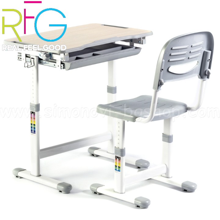 * RFG Student ergonomic desk with chair Ergo Tech B201N in gray 4020120167