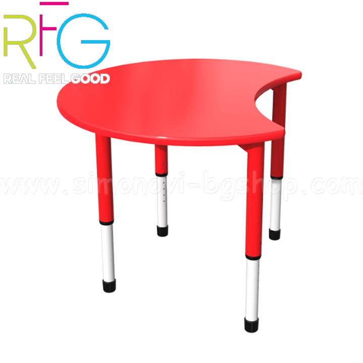 * RFG Moon Student Table with Adjustable Height in Red 4020120569