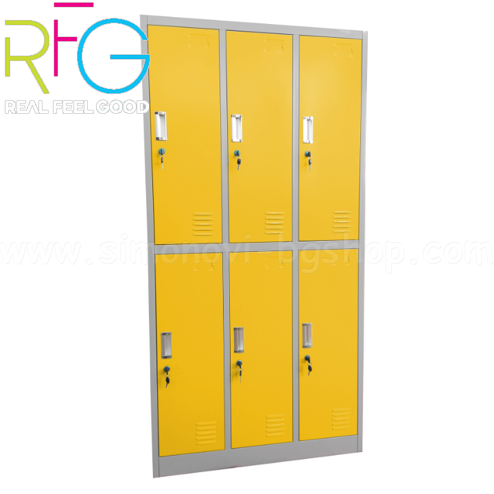 * RFG Triple metal wardrobe with 6 doors 90 x 45 x 185cm. 4035180056