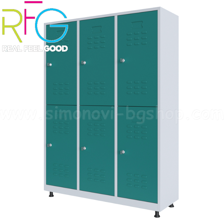 * RFG Triple metal wardrobe with 6 doors 120x40x160 cm 4035180084