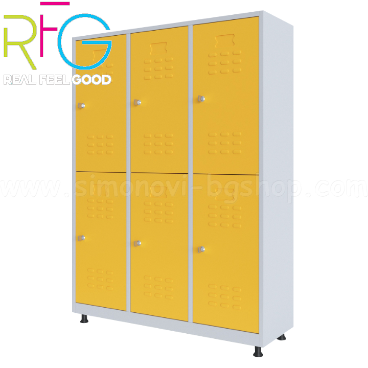 * RFG Triple metal wardrobe with 6 doors 120x40x160 cm 4035180085