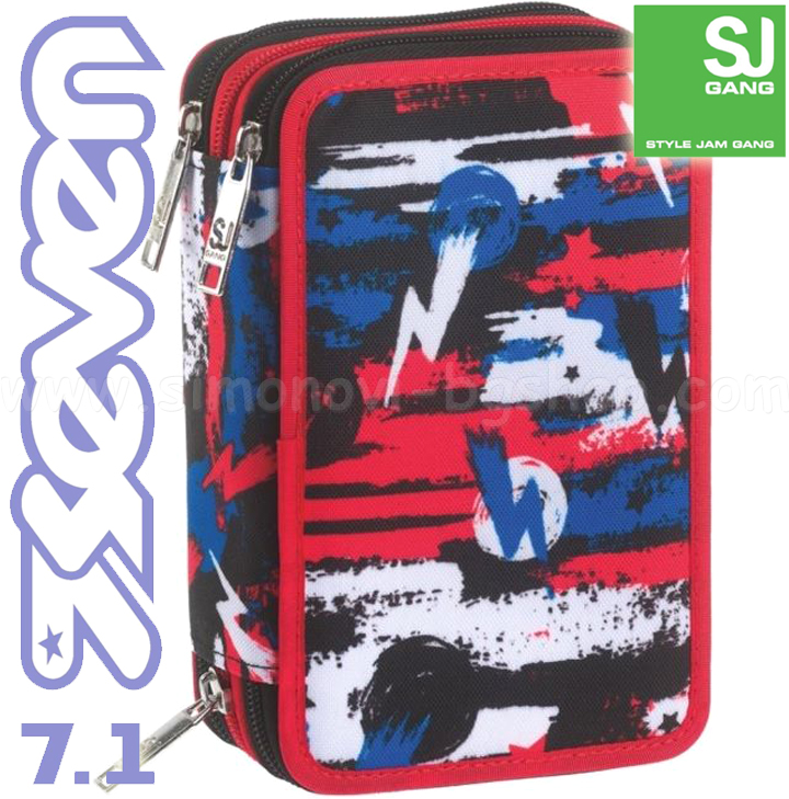 Geantă școlară completă Seven 7.1 Urban 73765 cu 3 fermoar