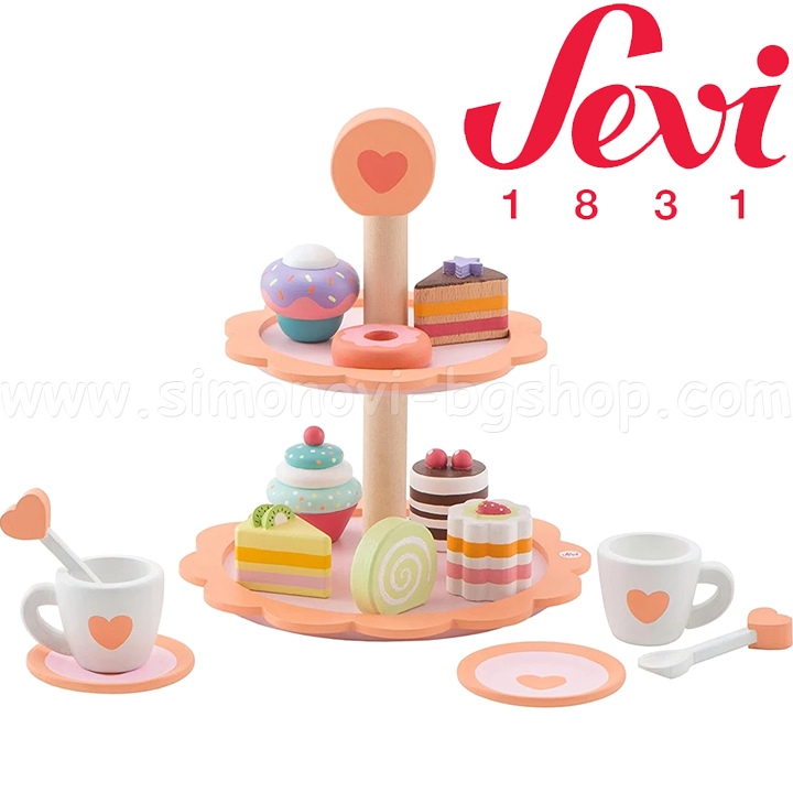 Sevi Wooden pastry tray on two levels 82961