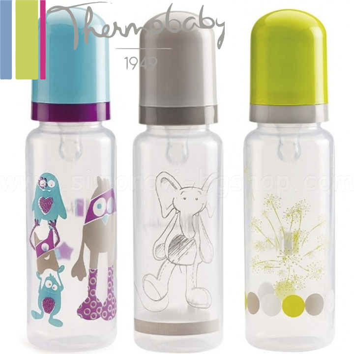 Thermobaby Feeding bottle with silicone teat 240ml. 2 pcs. 2187701