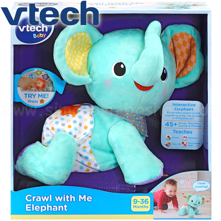 Vtech Interactive toy Elephant crawls with me 3417765332036