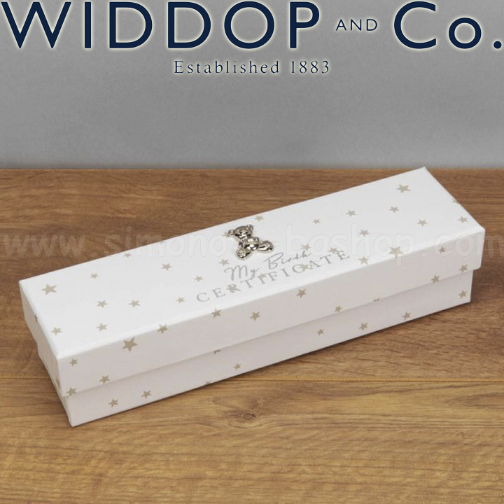 Widdop and Co. Bambino Birth certificate box with silver-plated decoration Teddy