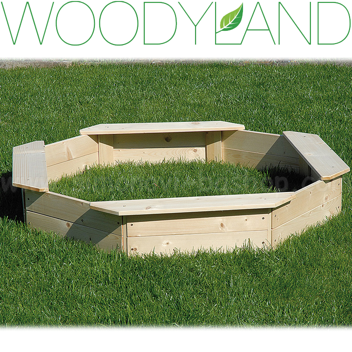 * Cutie cu nisip WoodyLand din lemn pentru joc cu capacul Natural 10303