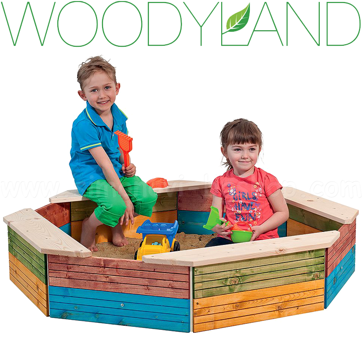 * Cutie cu nisip WoodyLand din lemn pentru joc cu capacul 10310
