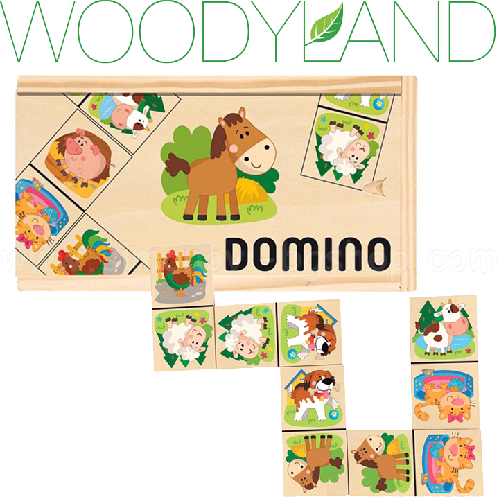* Woodyland Wooden dominoes with animals 90093