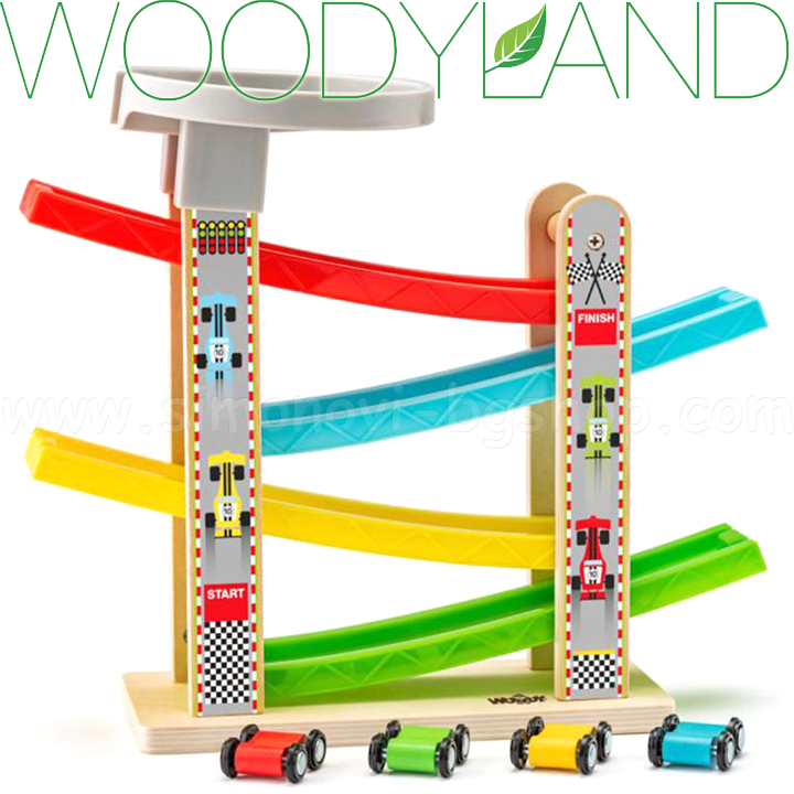 * Woodyland Wooden roles with 4 pcs. trolleys and platform 90841