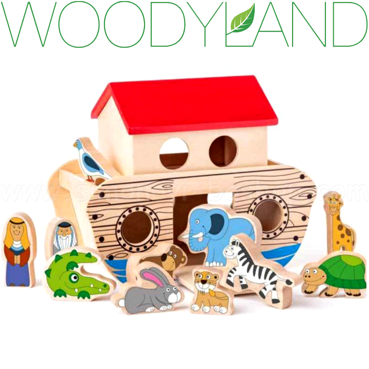 * Sortator WoodyLand din lemn - navă cu figuri de animale 90917